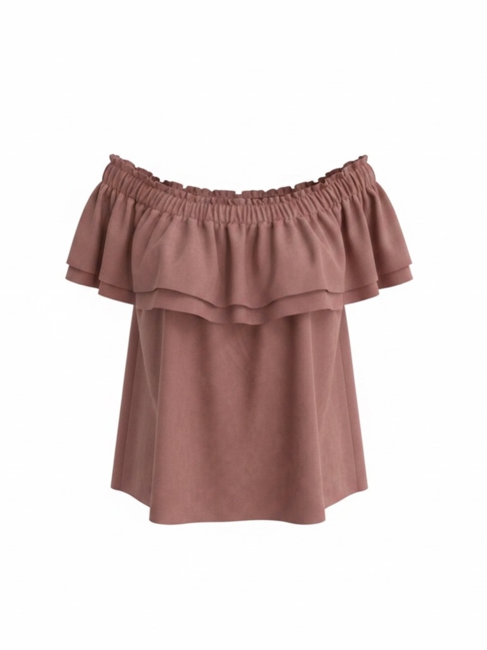 Young Fabulous & Broke Off-Shoulder Ruffle Top - Dusty Rose / Pink, Medium